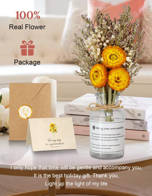 Load image into Gallery viewer, JMHACHY Preserved Sunflower Gift for Mom Birthday Yellow Natural Fibers
