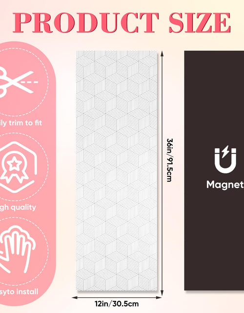 Load image into Gallery viewer, AUECOOME Magnetic Locker Wallpaper Sheet 12x36 Black Square 2pcs Pink Love
