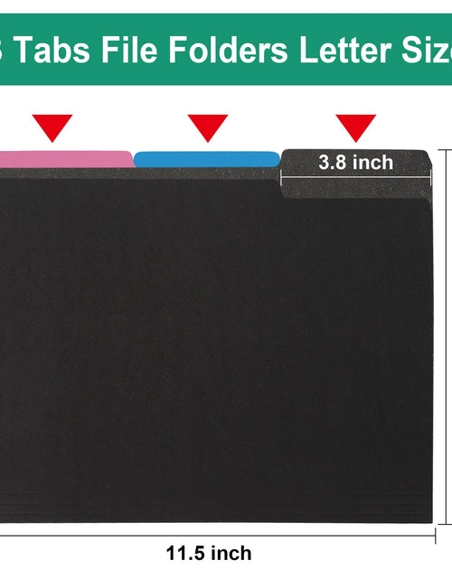 Load image into Gallery viewer, pmybupo 18-Pack Black Letter Size File Folders 1/3 Cut Tab Paper
