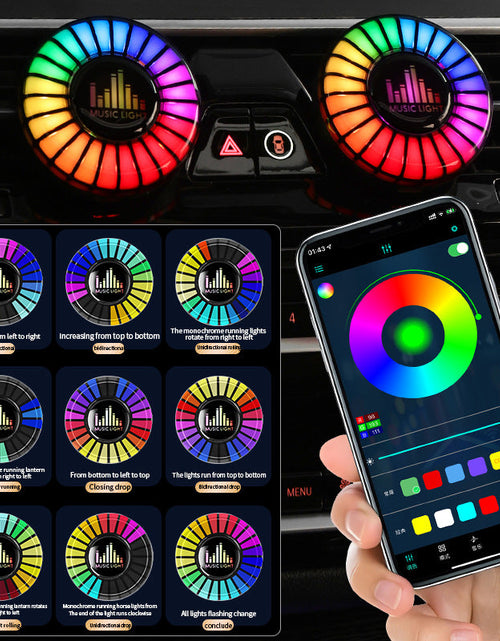 Load image into Gallery viewer, Car aromatherapy air outlet atmosphere light Car sound pickup light Car perfume voice-controlled rhythm light

