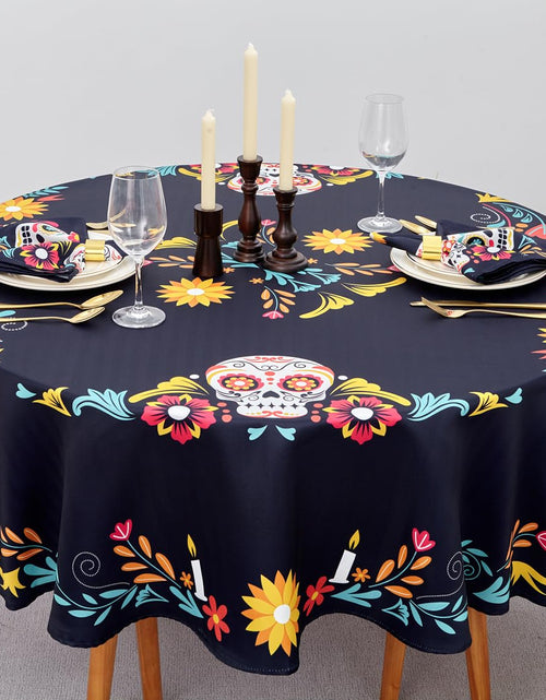Load image into Gallery viewer, YiHomer Day of The Dead Table Runner Floral Skeleton Mask 14x72
