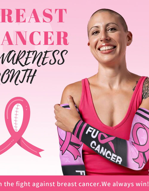 Load image into Gallery viewer, PABOBIT Breast Cancer Awareness Pink Ribbon Arm Sleeve Football 1Pair Size Adult
