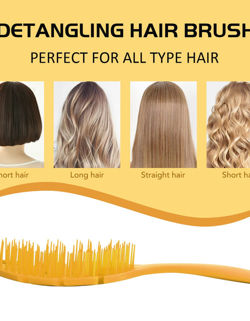Load image into Gallery viewer, CANDYBRUSH Hair Brush Vented Leaf Form Soft TPEE Mango Scented Orange Large
