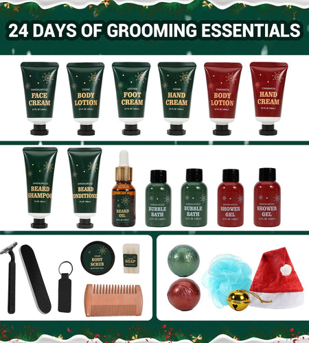 Advent Beauty Calendar 2025 Men Beard Care Skincare 24 Day Christmas Countdown