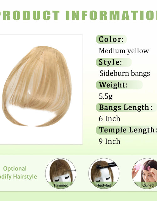 Load image into Gallery viewer, Maforsoon Clip in Bangs Fake Bangs for Women Medium Yellow Straight Hair
