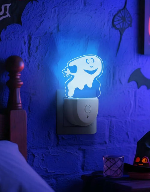 Load image into Gallery viewer, Meonum 2-Pack Christmas Night Light 6-Color LED Dusk-to-Dawn Wall Plug Spooky A
