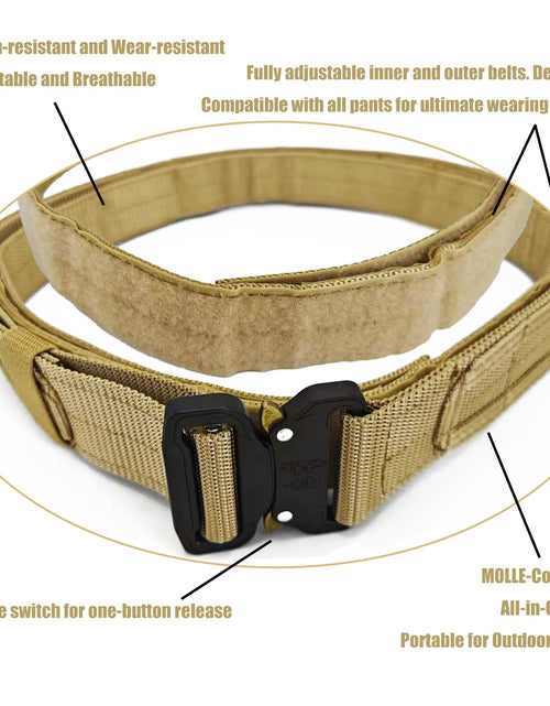 Load image into Gallery viewer, YouchingWld Belt V2 Adjustable Tactical Molle Belt Metal Buckle Khaki 36-46

