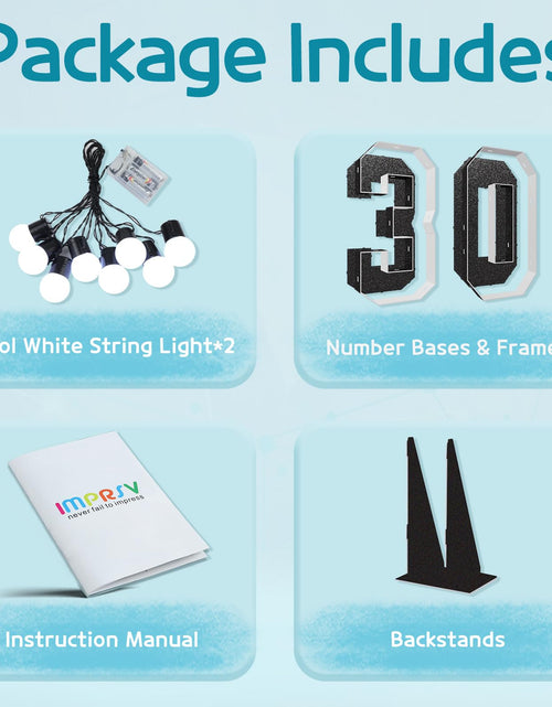 Load image into Gallery viewer, imprsv Marquee Numbers 30th Birthday Light Up Number 30 Black 3ft
