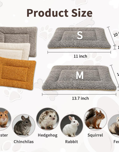Load image into Gallery viewer, SOMAHE 3D Snow Fleece Small Animal Bed Grey 10x13.7x1 Inch
