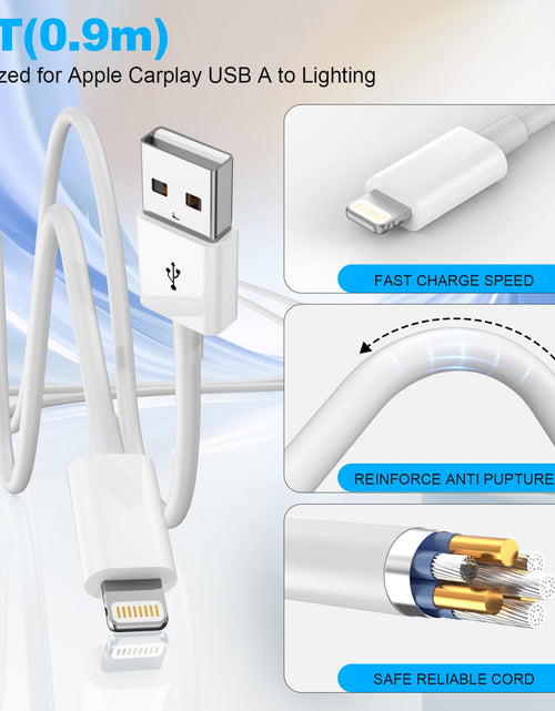 Load image into Gallery viewer, Eettvekd Carplay USB A Cable Compatible iPhone 14 13 12 3FT
