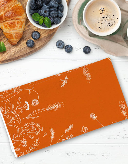 Load image into Gallery viewer, Rvsticty Fall Kitchen Towels Set 2, Floral Orange 18x26'' Thanksgiving Harvest
