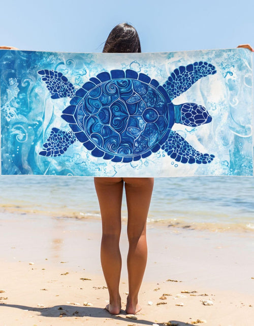 Load image into Gallery viewer, Lornarta Oversized Beach Towel 55x27in Sea Turtle Quick Dry Soft Polyester
