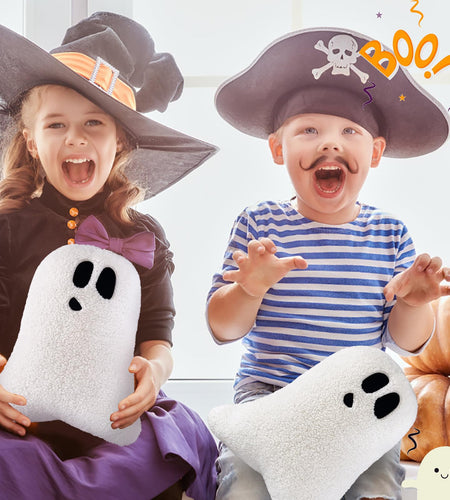 WSARZAHE Halloween Ghost Decorative Throw Pillow Flannel 11.76x7.8 Inch