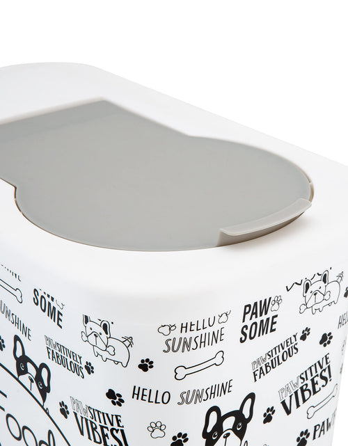 Load image into Gallery viewer, Pounce + Fetch 3 Gallon Pet Dry Food Container with Scooper White
