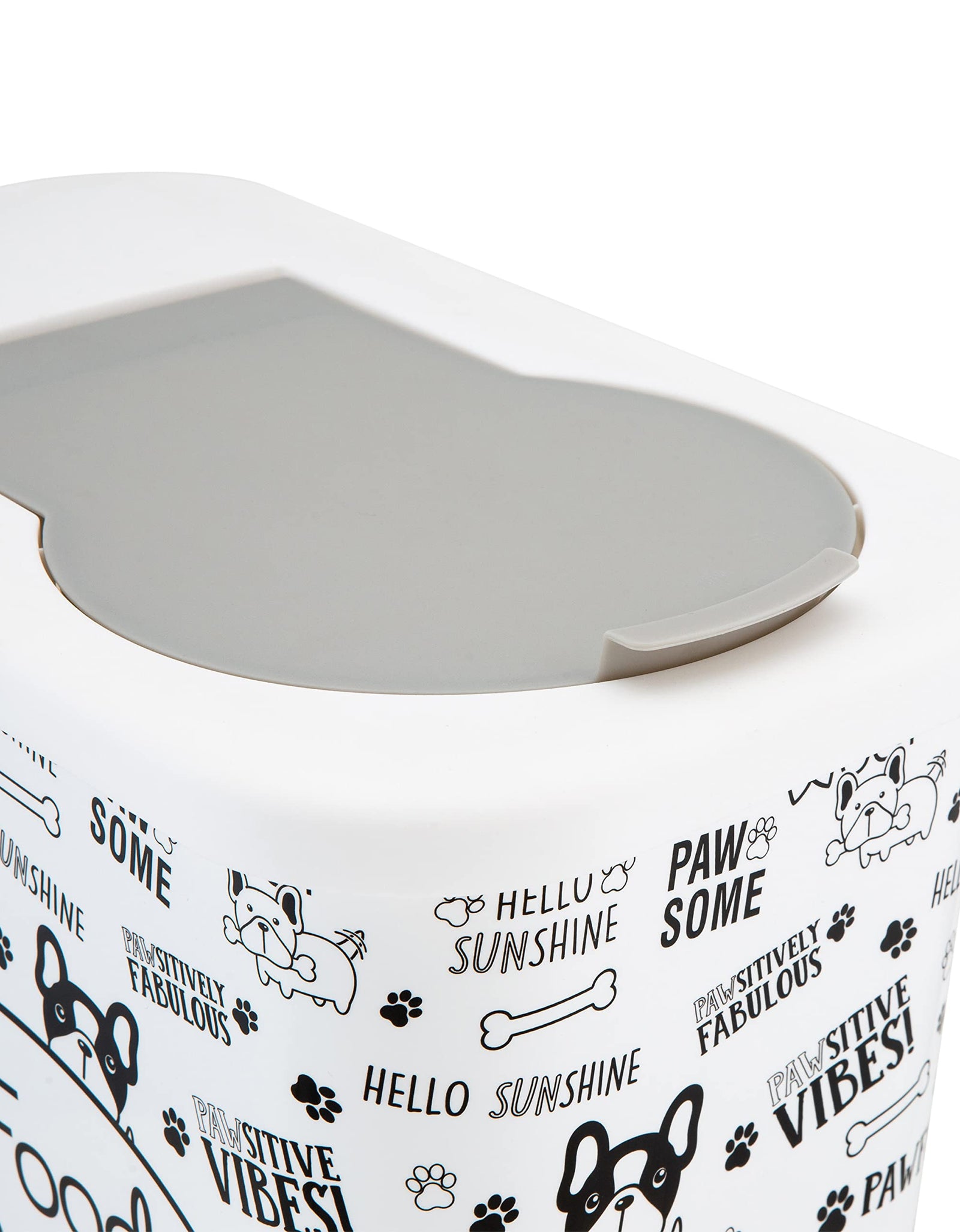 Pounce + Fetch 3 Gallon Pet Dry Food Container with Scooper White