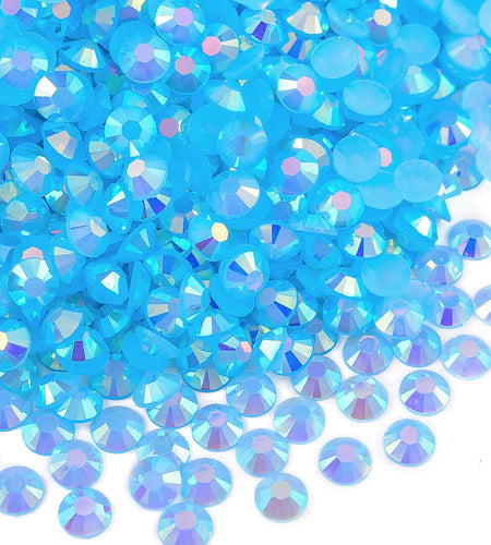 Blinginbox 500pcs 6mm AB Resin Flatback Rhinestones lt.Sapphire AB