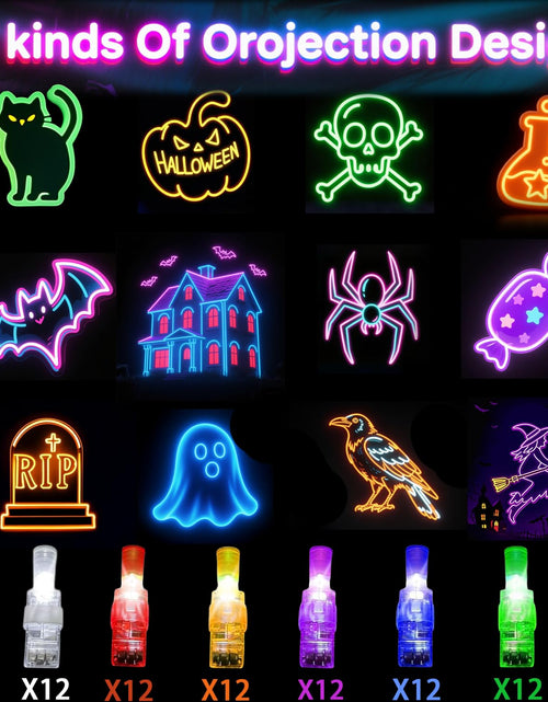 Load image into Gallery viewer, Lnbeyw Halloween Party Favors 72 Pcs Multicolor LED Finger Lights Glow Dark
