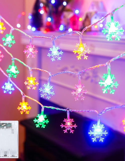 Load image into Gallery viewer, Minetom 4 Pack 30Ft 15 LED Multicolor Snowflake Holiday Lights Waterproof
