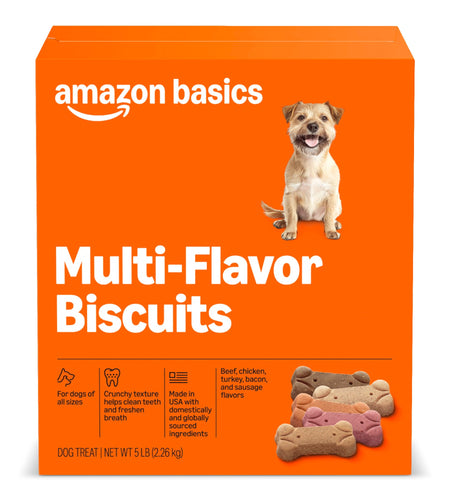 Amazon Basics Crunchy Dog Biscuits Multi Flavor 5 lb Box