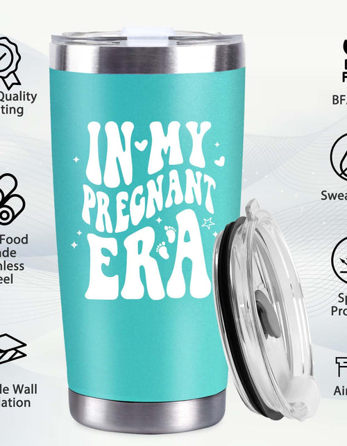 Load image into Gallery viewer, CUPLOOV Pregnant Blue Tumbler 20oz Insulated Cup with Lid &amp; Straw
