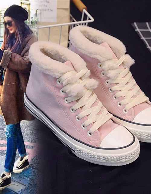 Load image into Gallery viewer, Plush Cotton-Padded Canvas Shoes Women
