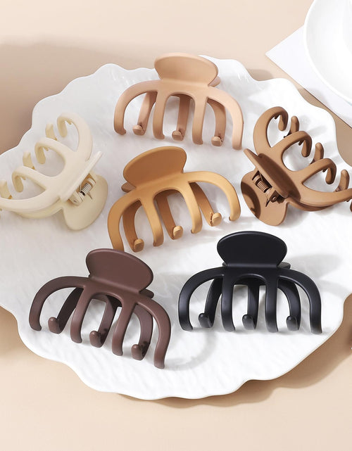 Load image into Gallery viewer, SMKSL Hair Clips 3.5 Inch Medium Brown Matte Banana Jaw Claw Clips
