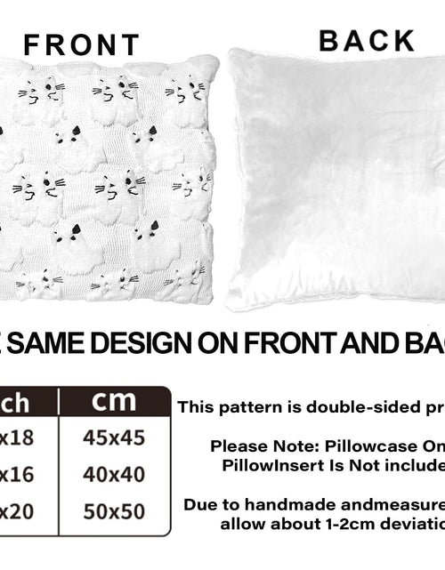 Load image into Gallery viewer, RBQXNW Halloween Pillow Covers 18x18 White Cat Ghost Set of 2 Plush
