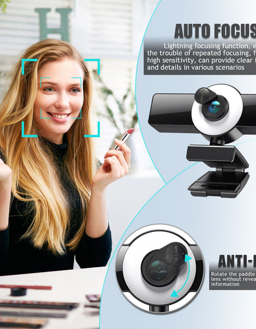 Load image into Gallery viewer, 4k beauty autofocus 1080p computer camera high-definition audio USB live streaming webcam2k fill light
