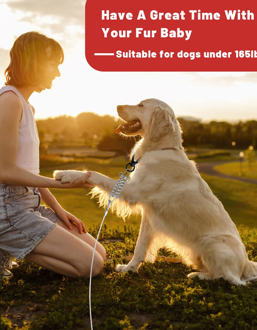 Load image into Gallery viewer, HaiYUAN Dog Tie Out Cable Steel Wire with Clips Blue 10-30 FT Heavy Duty
