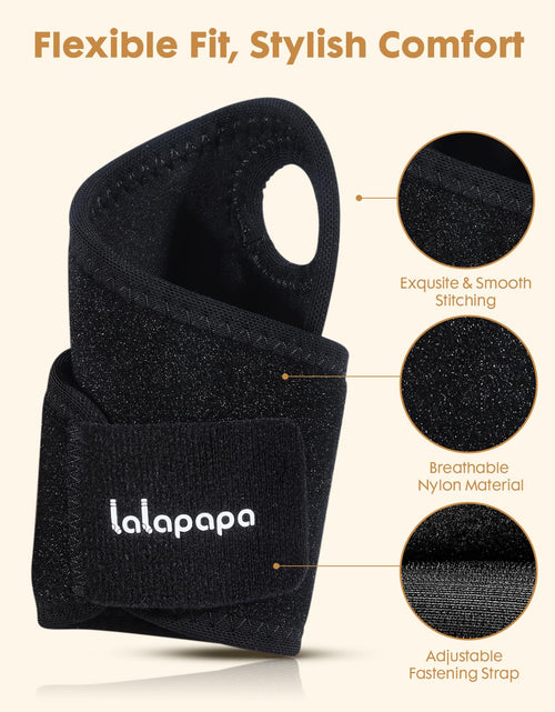 Load image into Gallery viewer, Lalapapa 2 Pack Adjustable Wrist Brace for Men &amp; Women Black Size One Size
