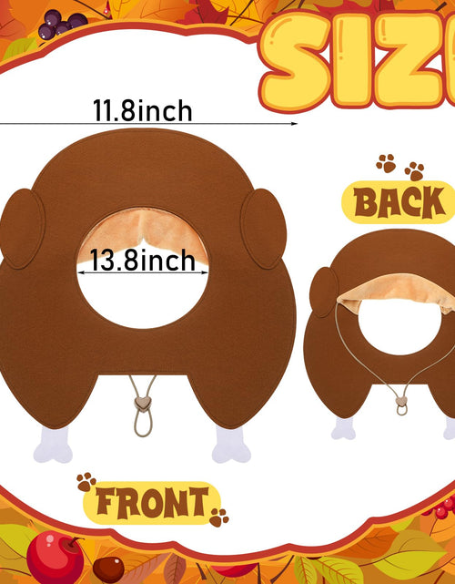 Load image into Gallery viewer, Geyoga Thanksgiving Turkey Hat Adjustable Pet Costume Medium Size
