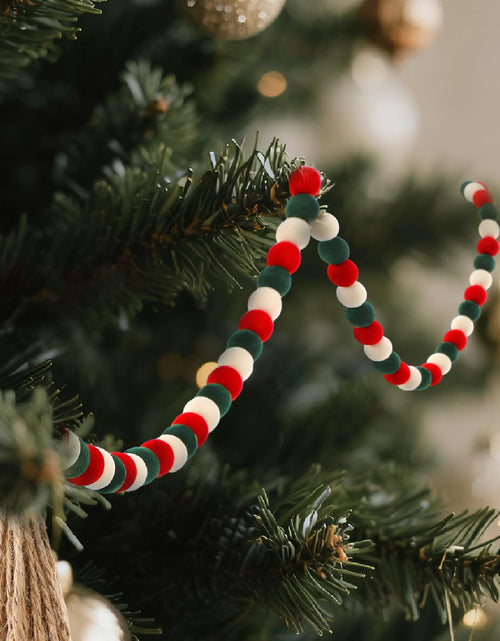 Load image into Gallery viewer, Canlierr Velvet Christmas Bead Garland 39in Neutral Flock Beads Tassels
