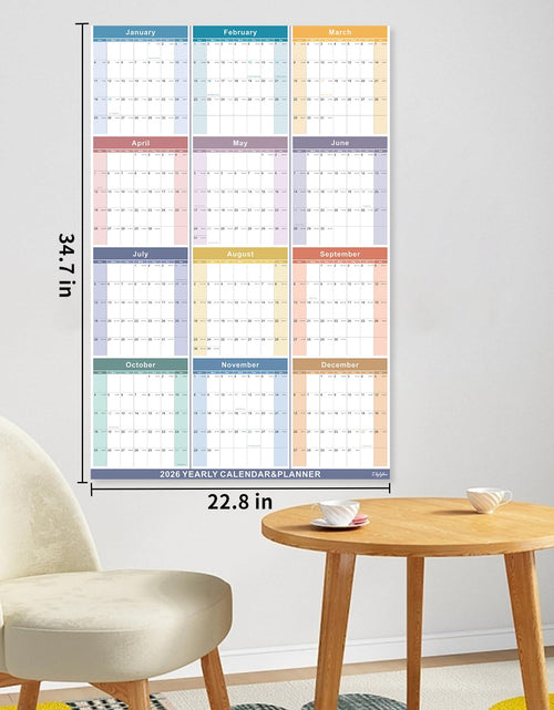 Load image into Gallery viewer, Lbylyhxc 2026 Yearly Wall Calendar Planner X-Large 34.7x22.8 Colorful
