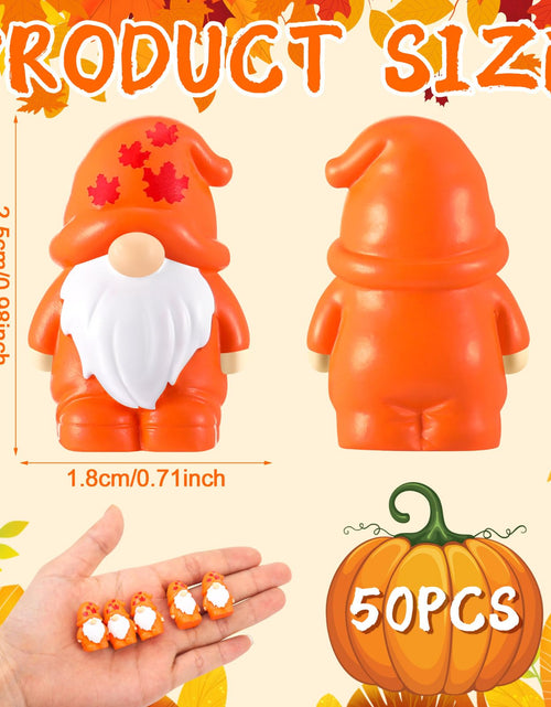Load image into Gallery viewer, Yaomiao 50 Pcs Fall Thanksgiving Mini Resin Gnomes Orange Table Decor
