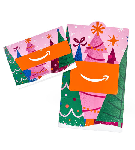 Amazon Gift Card Mini Envelope Festive Trees Christmas