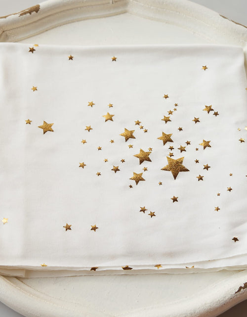 Load image into Gallery viewer, Zeroest Newborn Photography Wraps with Gold Stars Navy Size Crib
