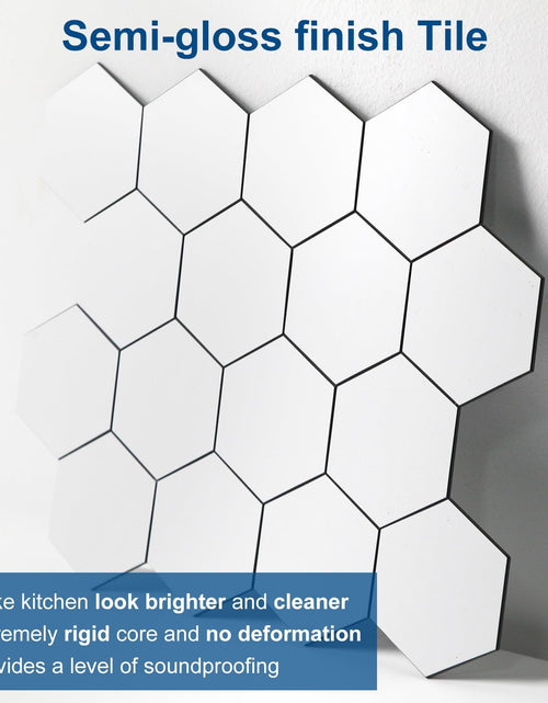 Load image into Gallery viewer, Yipscazo Hexagon Peel Stick Backsplash Tile SPC Faux Marble Pure White 1 Sheet
