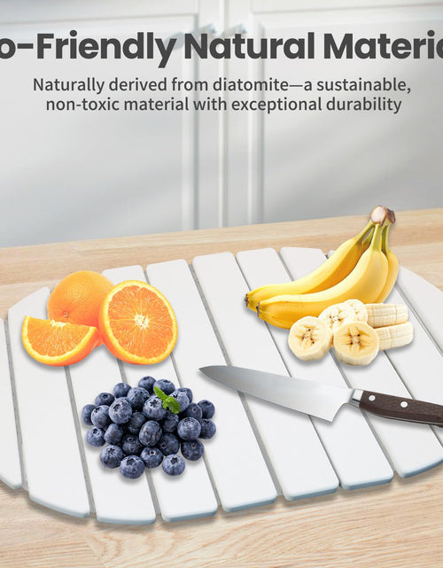 Load image into Gallery viewer, SANYCASA Stone Dish Drying Mat Non-Slip Diatomaceous Earth White 23.6x15.4"
