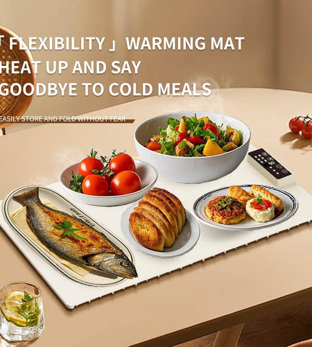 CLYORA Electric Warming Tray 23x15in Food Grade Silicone 5 Temp Auto Shut-Off