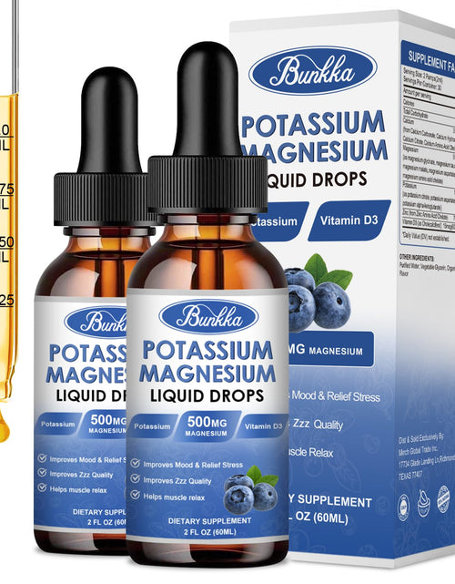 Load image into Gallery viewer, BestBy03/27 Bunkka Liquid Potassium Magnesium Calcium Zinc D3 2 Pack Blueberry
