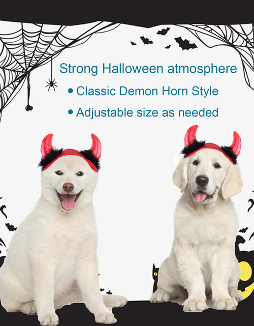 Load image into Gallery viewer, ABLAZEZAI Pet Halloween Devil Horn Headband Adjustable Red Size Large
