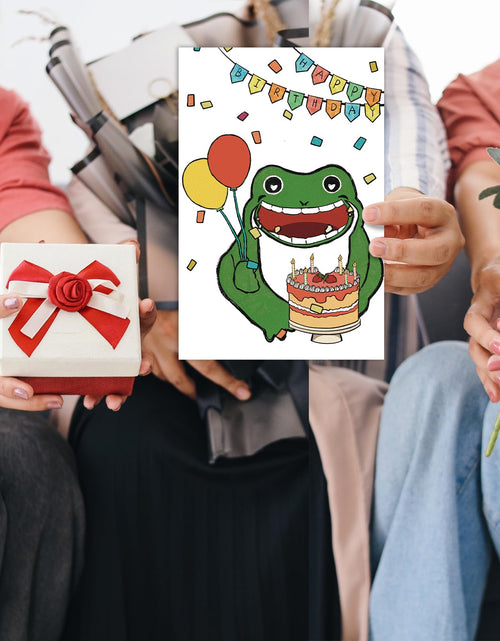 Load image into Gallery viewer, GYYsweetus Frog Happy Birthday Card Cute Cartoon Animal Gift Idea
