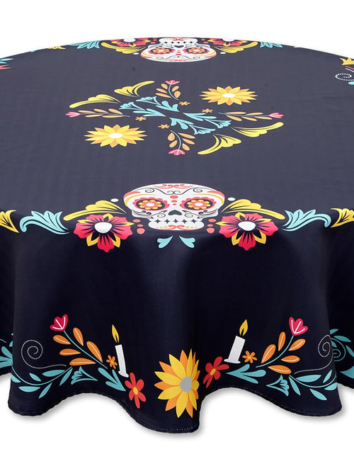 Load image into Gallery viewer, YiHomer Day of The Dead Table Runner Floral Skeleton Mask 14x72

