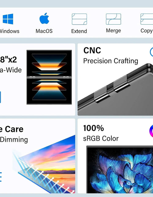 Load image into Gallery viewer, InnoView Foldable 23.8" Dual Monitor-INVPM609
