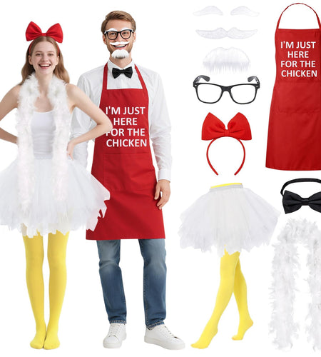 Apragaz 10 PCS Chicken Couple Costume Set Multi Color One Size