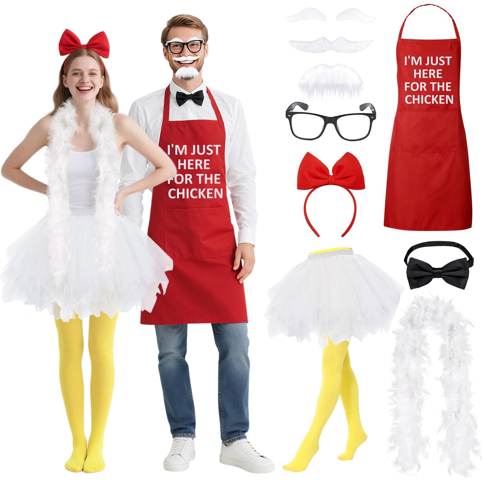 Apragaz 10 PCS Chicken Couple Costume Set Multi Color One Size