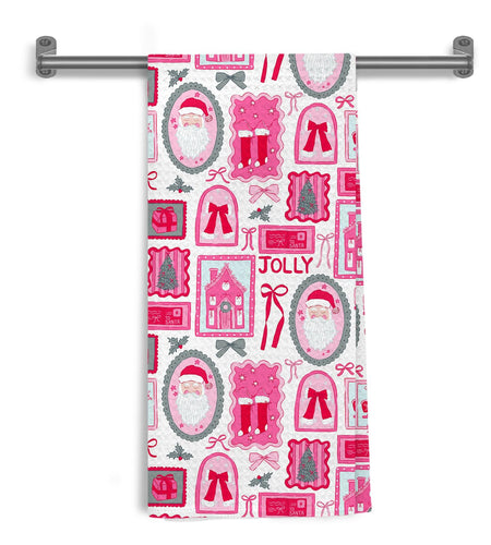 WDSFHYJK Coquette Christmas Santa Kitchen Towels Hot Pink 16x24 Inch