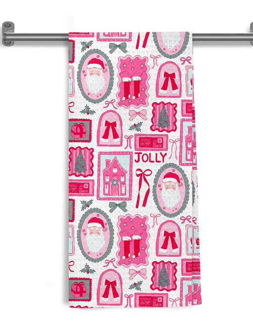Load image into Gallery viewer, WDSFHYJK Coquette Christmas Santa Kitchen Towels Hot Pink 16x24 Inch
