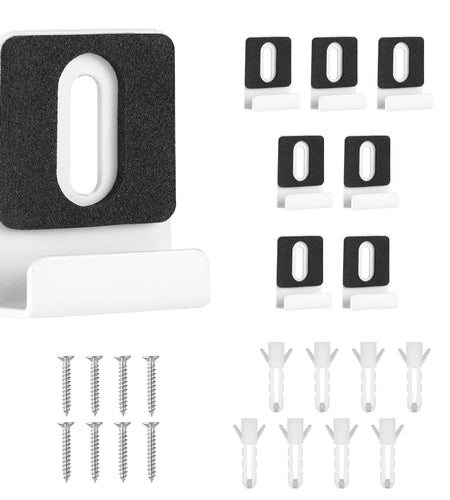 lasuroa 8pcs Heavy Duty White Metal Mirror Clips Holder Kit with Screws Pads