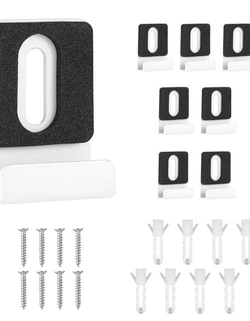 Load image into Gallery viewer, lasuroa 8pcs Heavy Duty White Metal Mirror Clips Holder Kit with Screws Pads

